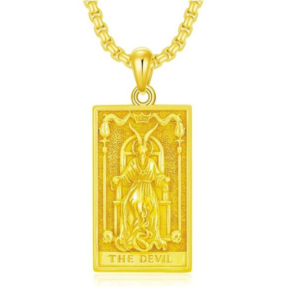 Tarot Card Necklace 925 Sterling Silver Skeleton Necklace The Sun Moon